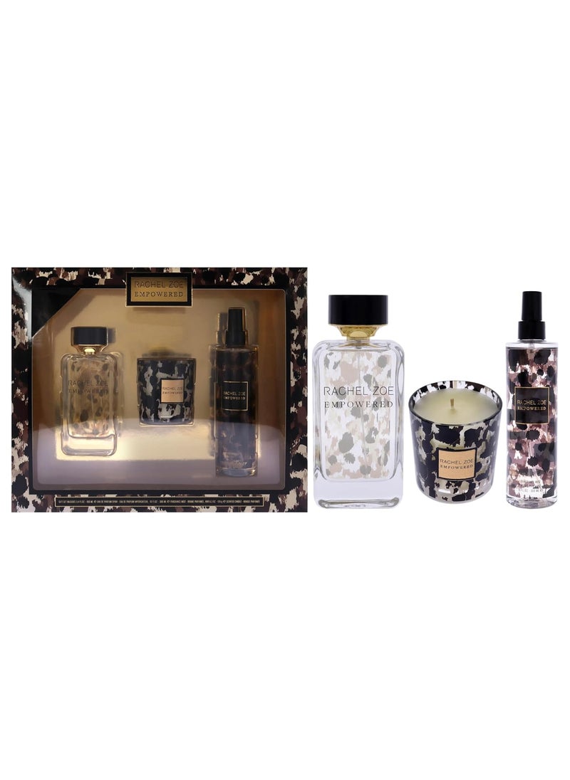 Rachel Zoe Empowered for Women - 3 Pc Gift Set 3.4oz EDP Spray, 10oz Fragrance Mist, 6.3oz Candle