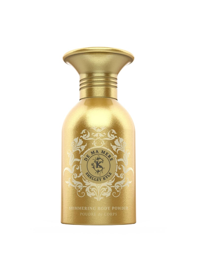 Shelley Kyle De Ma Mere Talc Free Shimmer Powder, Body Powder, Dusting Powder, Leaves Skin Soft, Dry, Smooth, and Shimmering, 48g