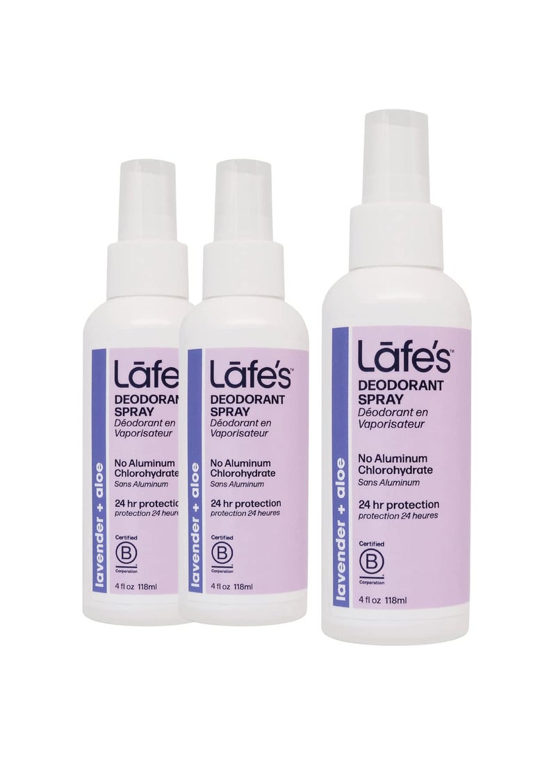 Lafe's Natural Deodorant | 4oz Aluminum Free Natural Deodorant Spray | Lavender & Aloe | 3 Pack