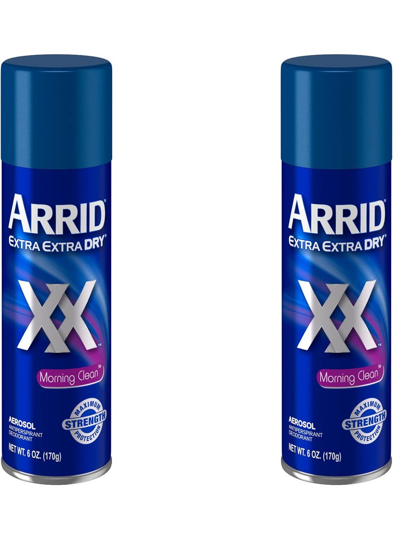 Arrid Deodorant 6 Ounce Aerosol XX Morning Clean (177ml) (2 Pack)