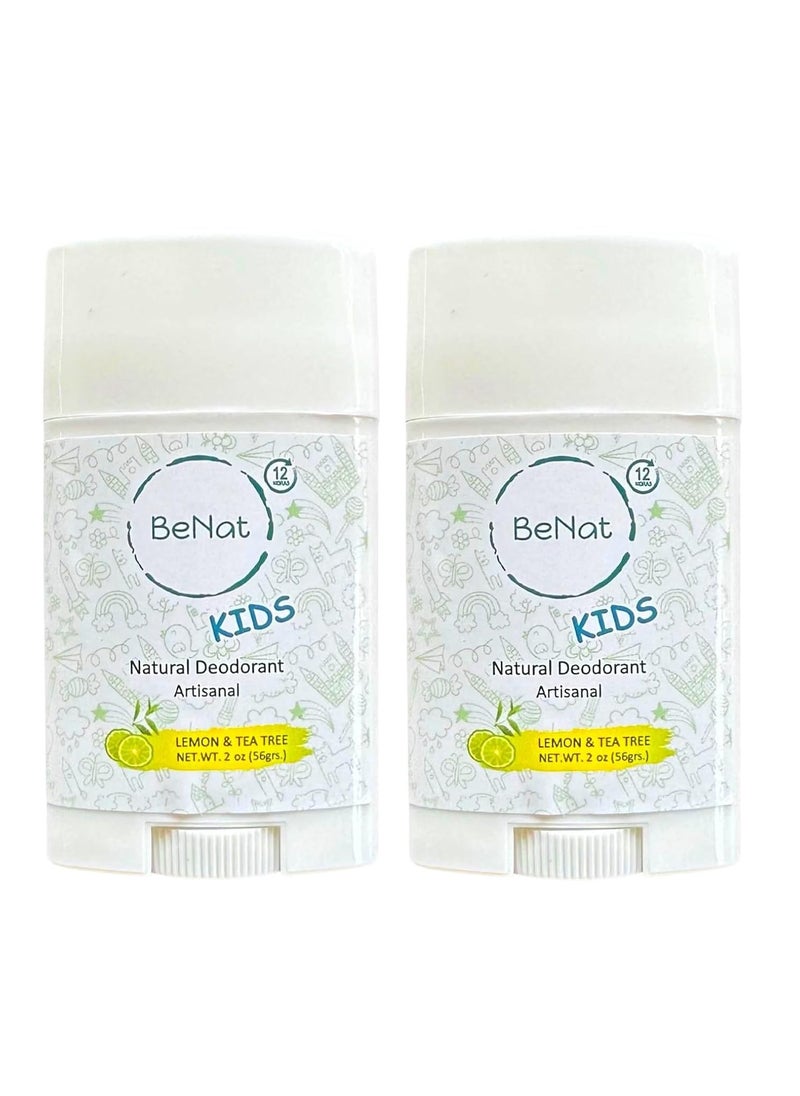 2-Pack All Natural Deodorant For Kids and Teens 100% Natural Aluminum-Free Carcinogen Free Kids Deodorant For Boys and Girls Clinically Proven To Be Safe For Children and Teenagers