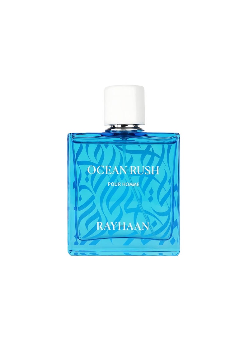 RAYHAAN Ocean Rush Eau de Parfum Spray for Men, 3.4 Ounce