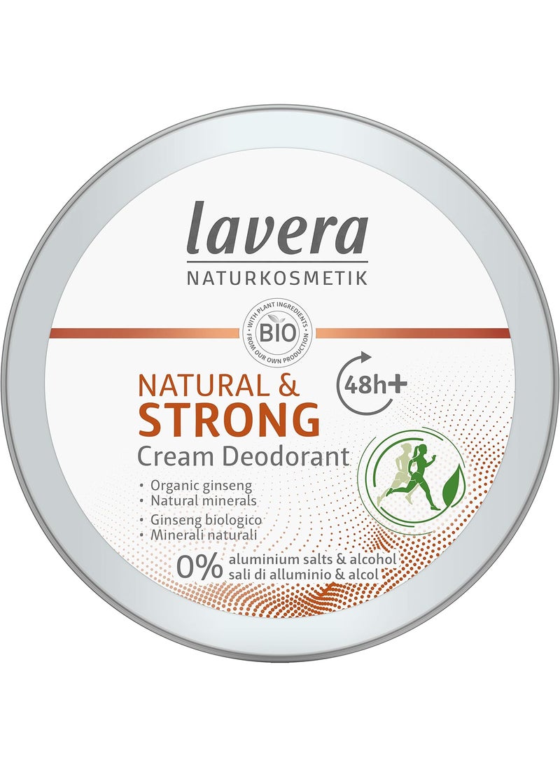 lavera Deo Creme NATURAL STRONG 48 h vegan natural cosmetics without aluminum active composition with ginseng and natural minerals 48 hours protection 17 Fl Oz