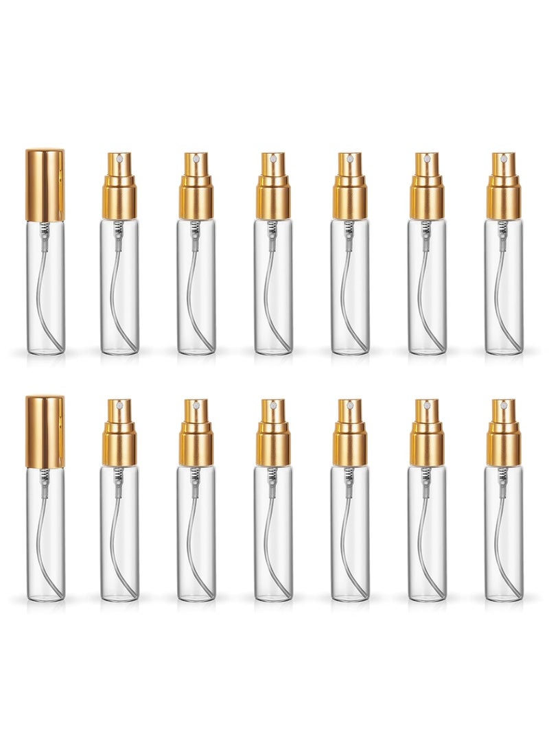 20 Pack Set 10ML Protable Refill Bulk Atomizer Spray Travel Perfume Bottle Hydrating Empty Bottle (Gold Caps)