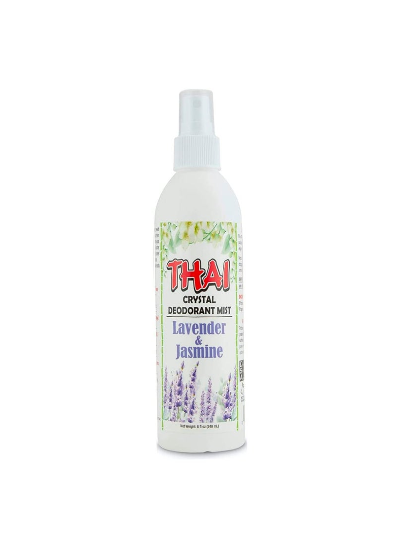 Thai Deodorant Stone Crystal Mist Natural Deodorant Spray 8 oz. Bundle (Lavender & Jasmine, Single)