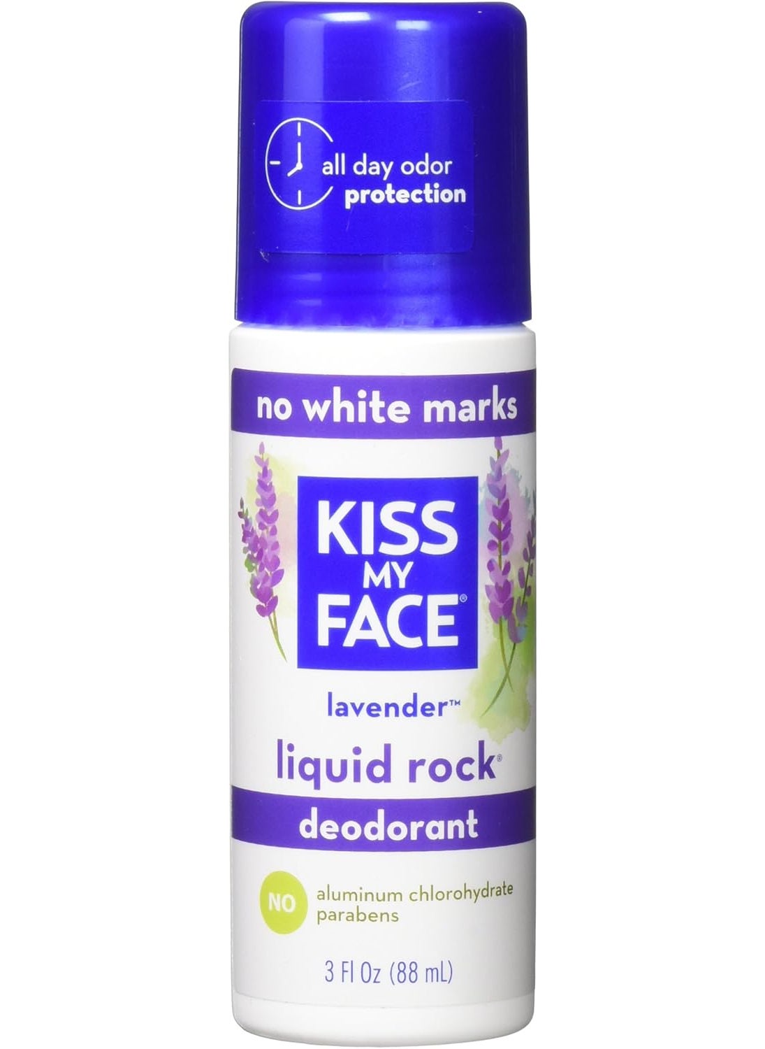 Kiss My Face Paraben Free Liquid Rock Roll-On Deodorant, Lavender, 3 Fl Oz (Pack of 2)