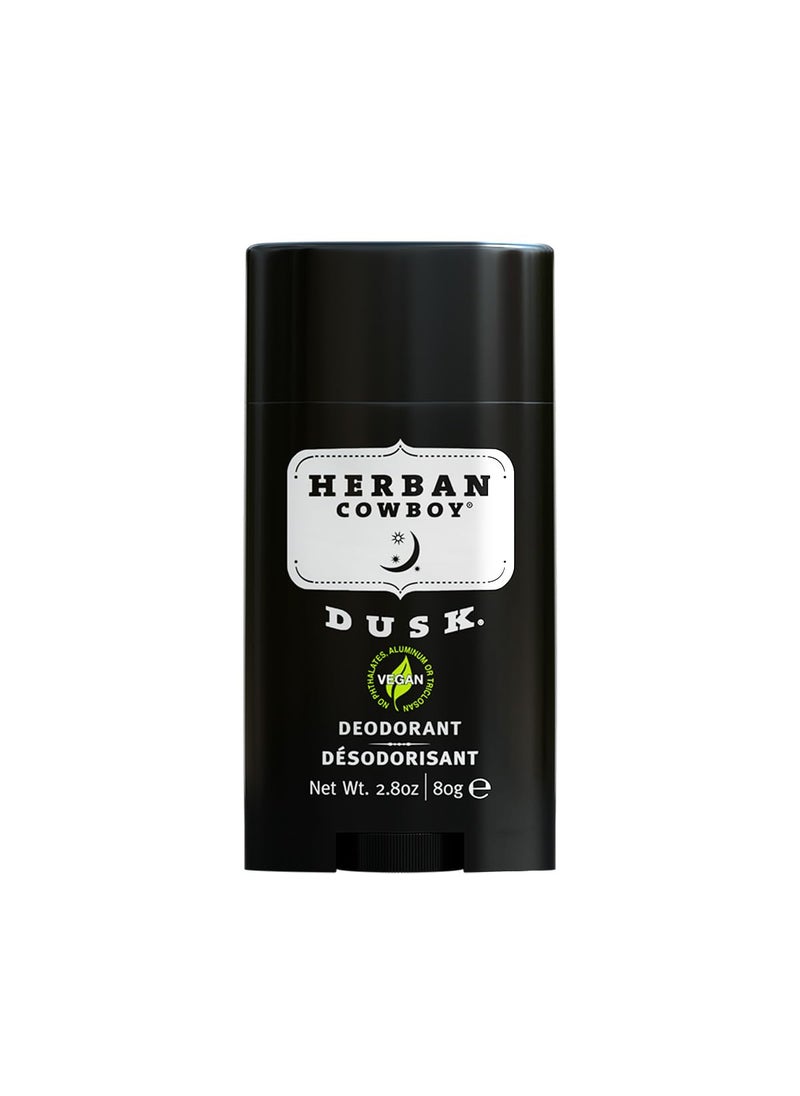 Product Description Herban Cowboy Men’s Deodorant, Dusk, 2.8 Ounce - Cruelty-Free, Vegan and Plant-Powered Deodorant - Gentle and Non-Greasy Formula