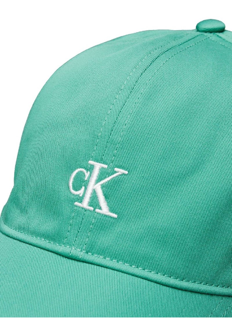 Kids' Cotton Monogram Cap - Cotton, Green