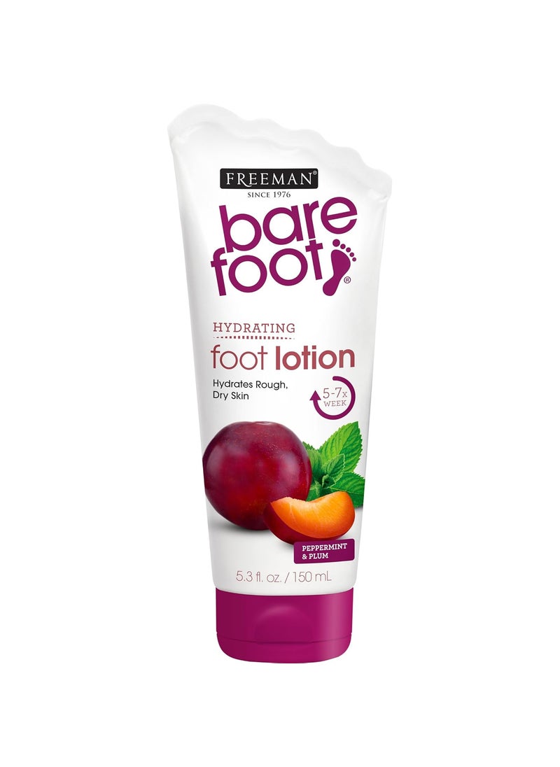 Freeman Bare Foot Hydrating Foot Lotion, Peppermint & Plum 5.30 oz