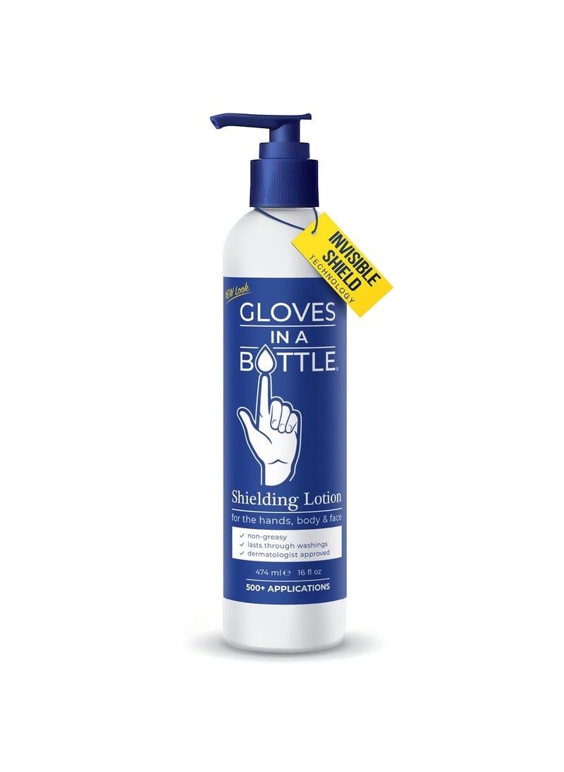 Gloves In A Bottle Working Hands Cream – Hypoallergenic Moisturizing Lotion for Severely Cracked Hands – Protective Hand Treatment for Workers, Nurses & More – 16 oz with Pump