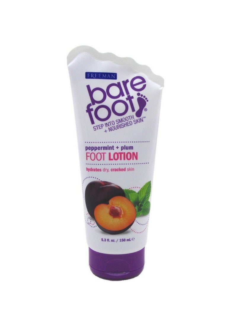 Freeman Bare Foot Lotion Peppermint & Plum With Tea Tree 5.3 Ounce (156ml) (6 Pack)