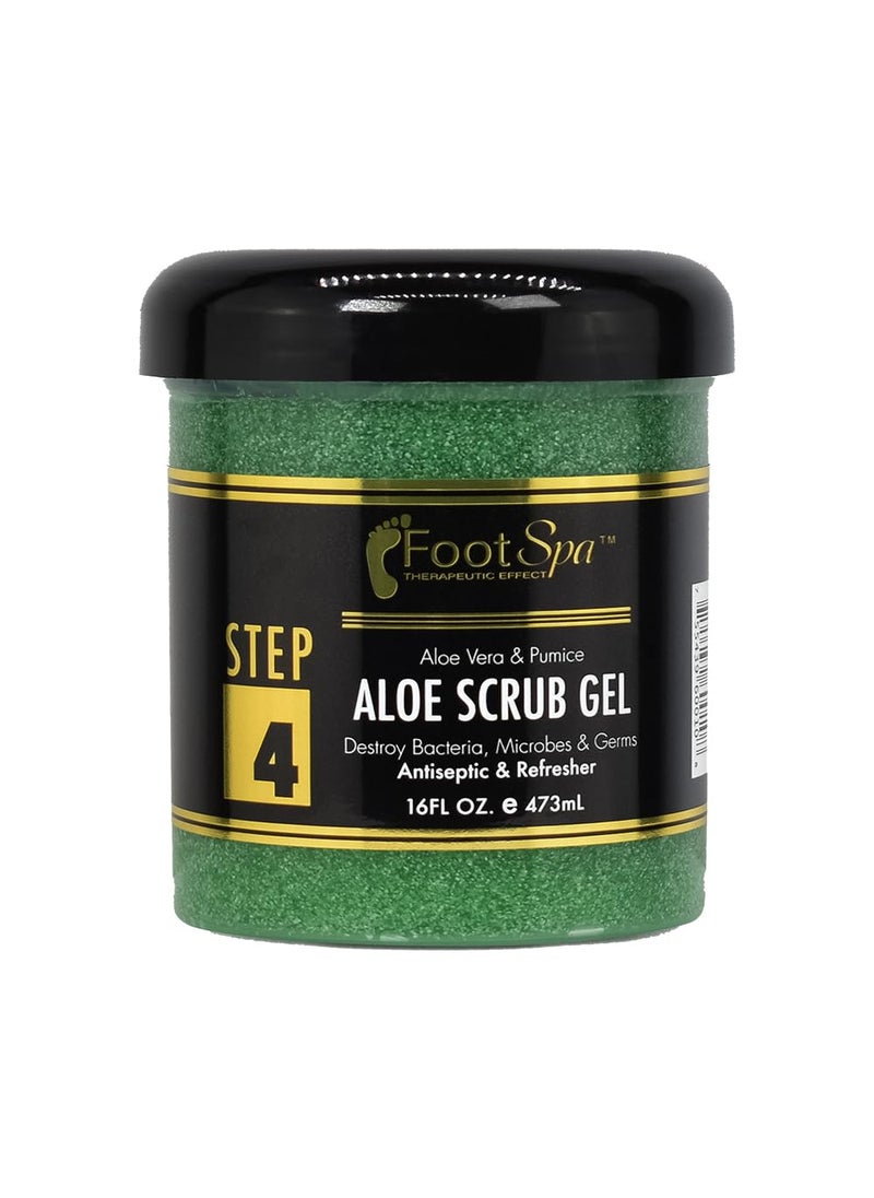 FOOT SPA - Exfoliating Scrub Gel, 16 Oz - Manicure, Pedicure and Body Exfoliator Infused with Aloe Vera and Salicylic Acid - Glow, Polish, Smooth and Moisture Skin - Body, Hand and Foot