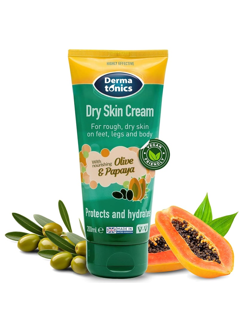 Dry Skin Cream for Cracked Heels, Hands & Feet | 10% Urea Intensive Care Solution, Softening Calloused, Rough & Damaged Skin - Absorbs Quickly | Hydrating Moisturizer - Daily Use | 200 ml
