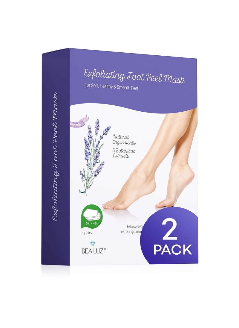 2 Pairs Foot Peel Mask Exfoliant for Soft Feet in 1-2 Weeks, Exfoliating Booties for Peeling Off Calluses & Dead Skin, For Men & Women Lavender by BEALUZ