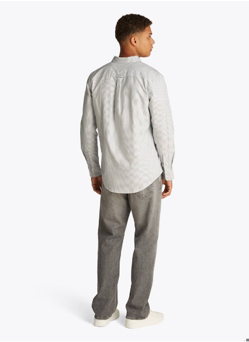 Men's Slim Oxford Shirt - Cotton, White