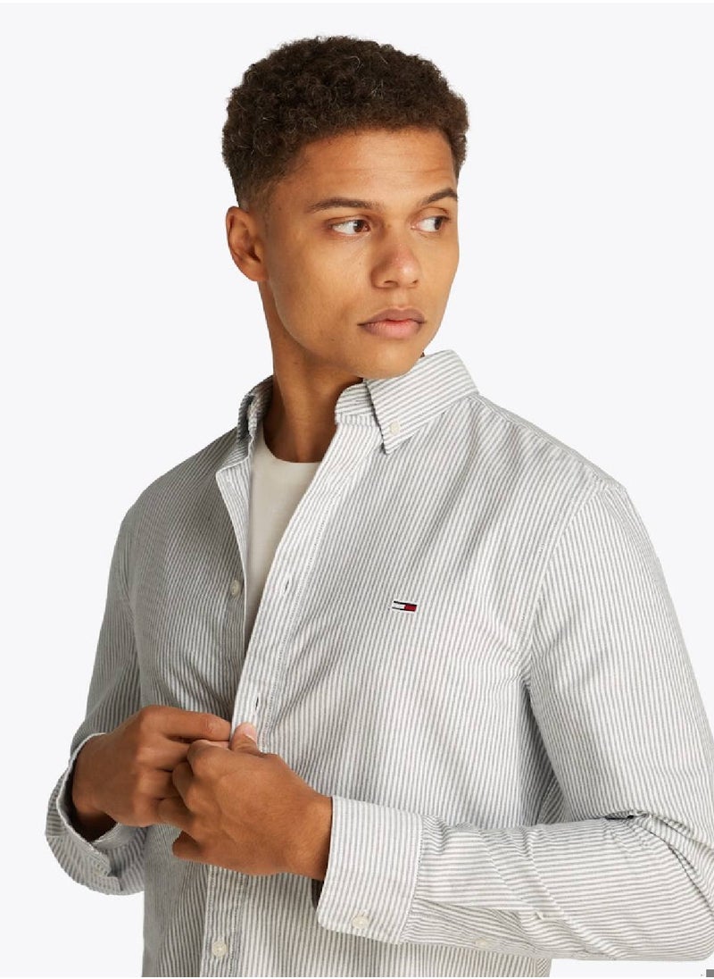 Men's Slim Oxford Shirt - Cotton, White