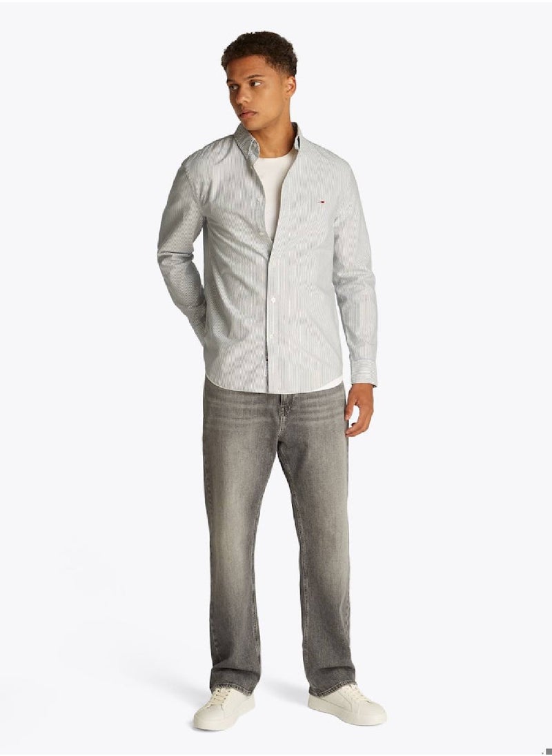 Men's Slim Oxford Shirt - Cotton, White
