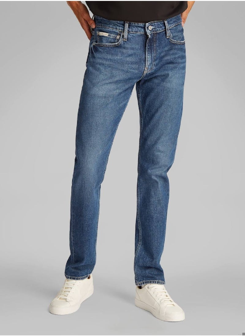 Men's Slim Jeans - Cotton, Blue