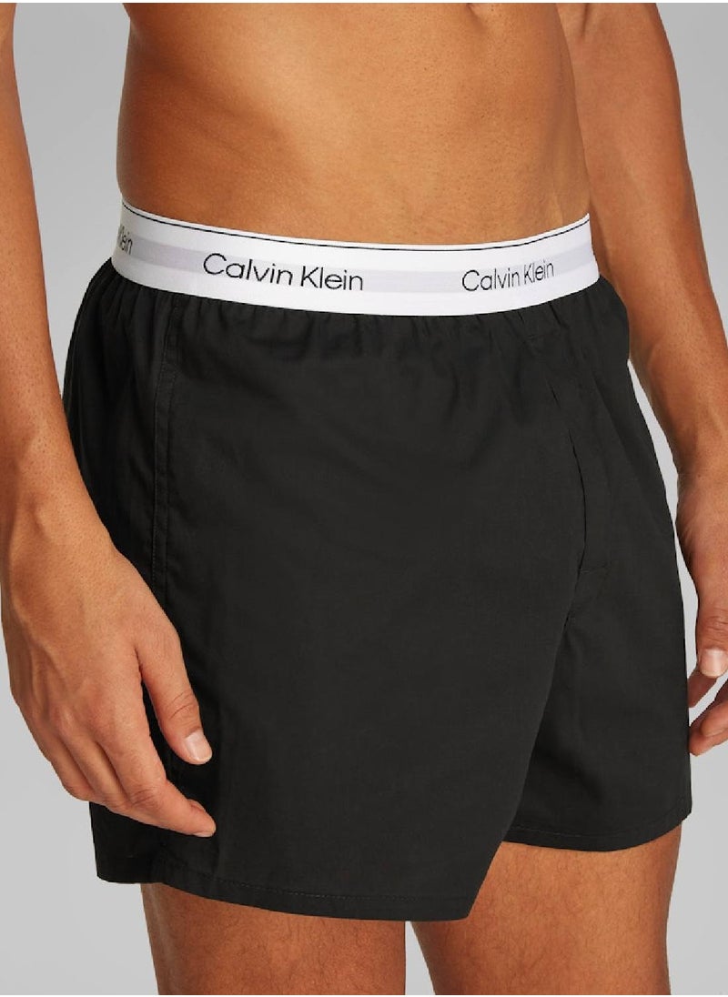 Men's 3 Pack Slim Fit Boxers - Icon Cotton Stretch - Cotton, Black