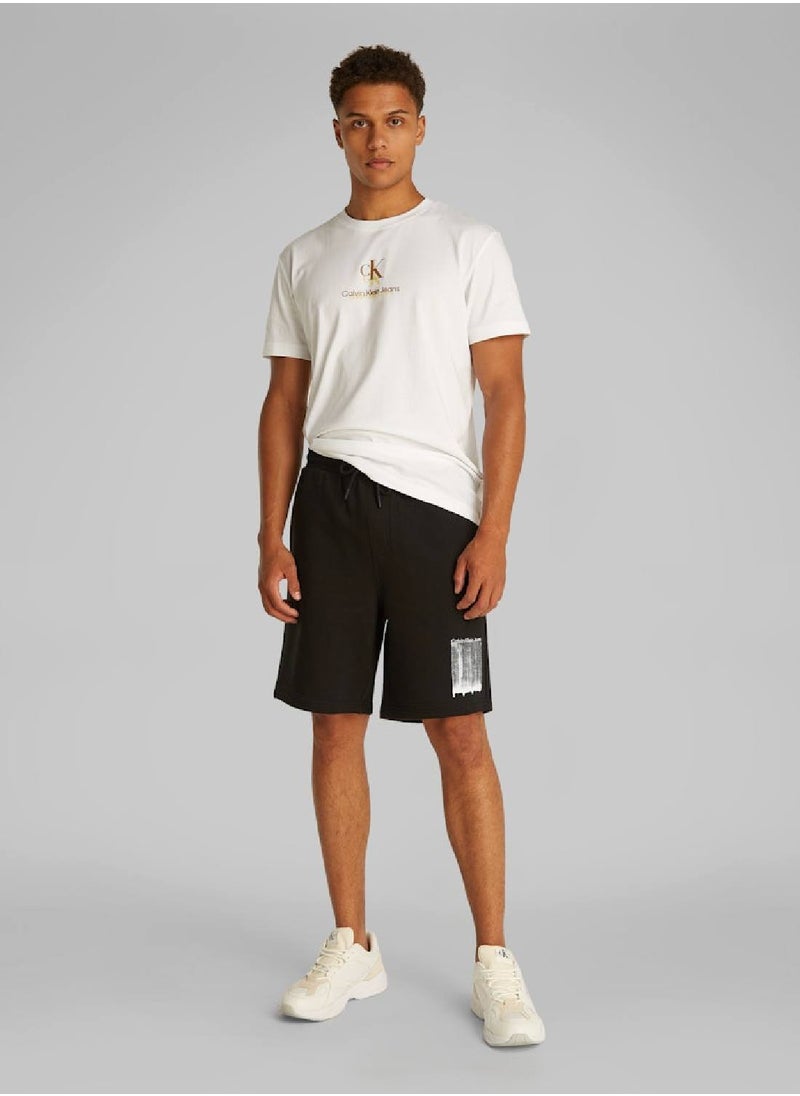 Men's Graphic Sweatshorts - Cotton, Black