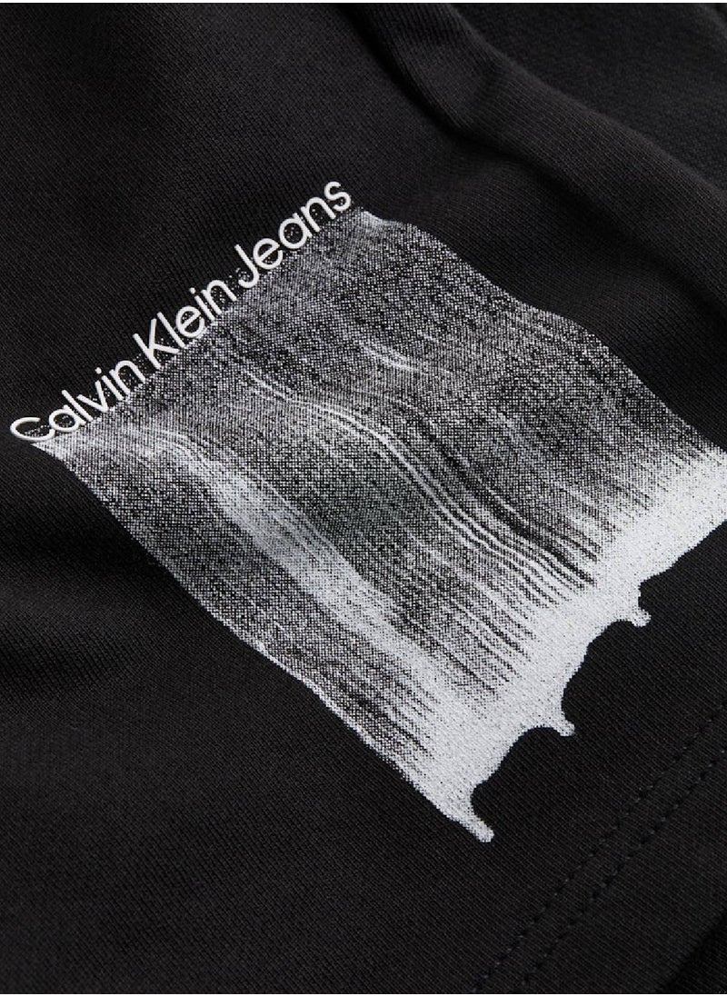 Men's Graphic Sweatshorts - Cotton, Black