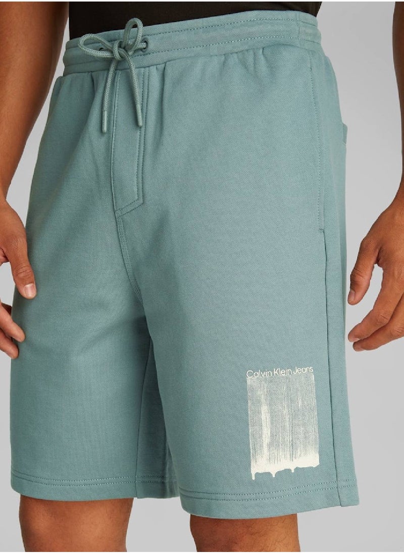 Men's Graphic Sweatshorts - Cotton, Blue