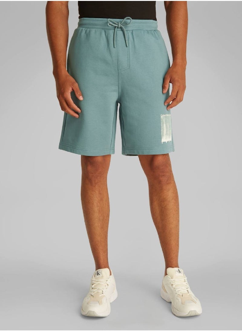 Men's Graphic Sweatshorts - Cotton, Blue