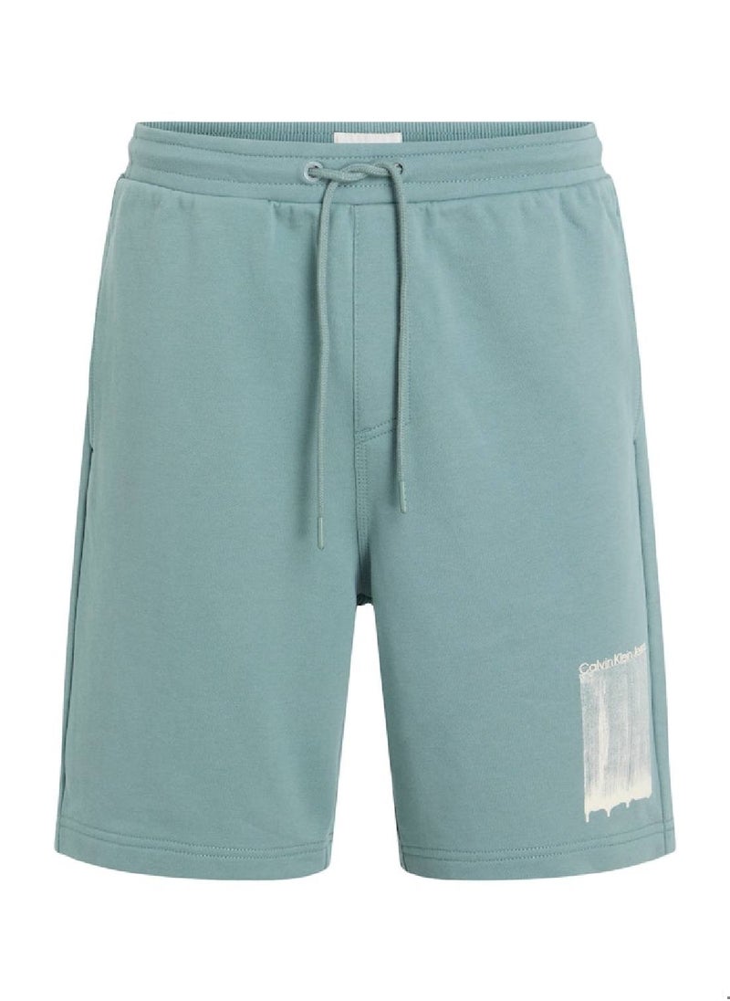 Men's Graphic Sweatshorts - Cotton, Blue