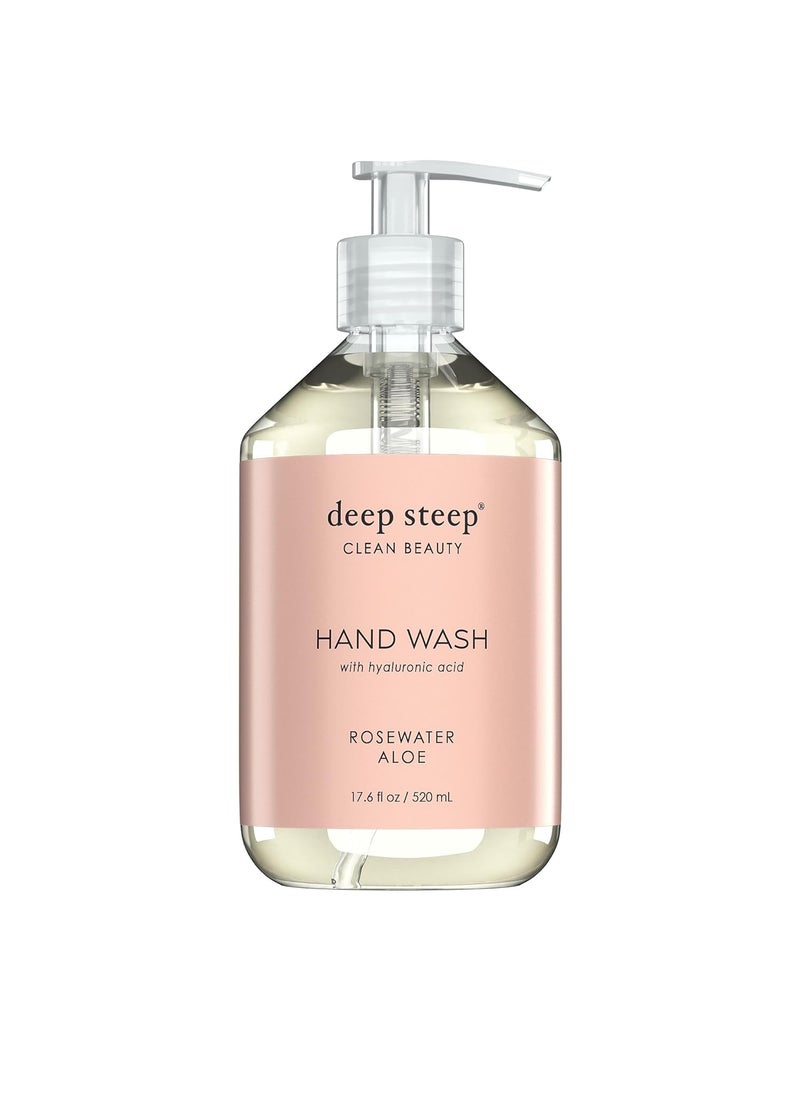 Deep Steep Liquid Hand Wash, 17.6 Ounces (Rosewater Aloe)