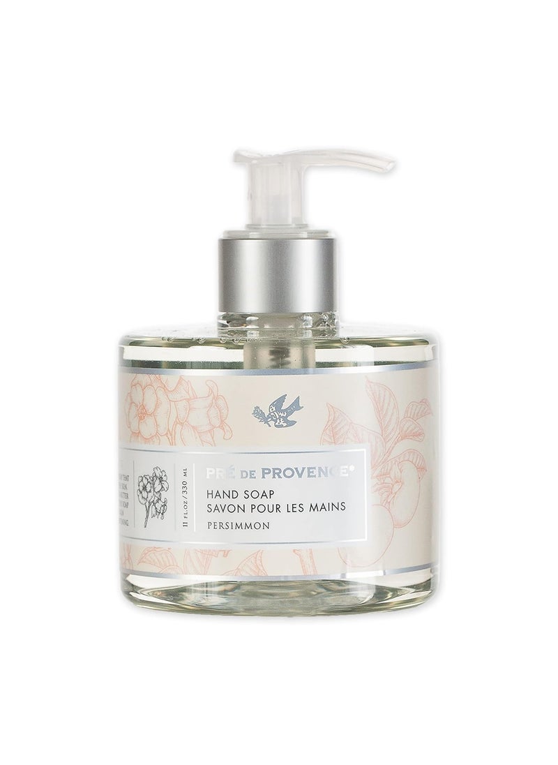 Pre de Provence Collection Liquid Hand Soap, Sooths & Softens while Cleansing, Enriched with Shea Butter, Vitamin E & Glycerin, Soft & Soothing, 11 fl oz, Persimmon
