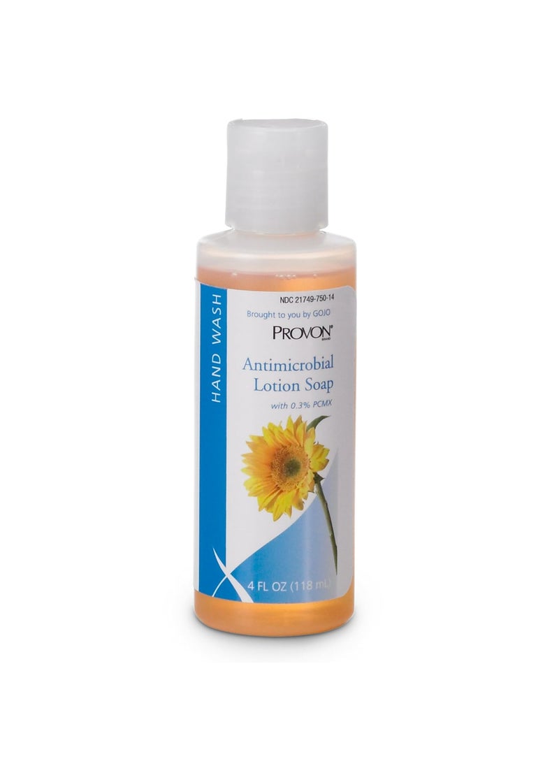 PROVON Antimicrobial Lotion Soap with 0.3% PCMX, Citrus Fragrance, 4 fl oz High Performance Lotion Soap Squeeze Bottles (Case of 48) - 4301-48