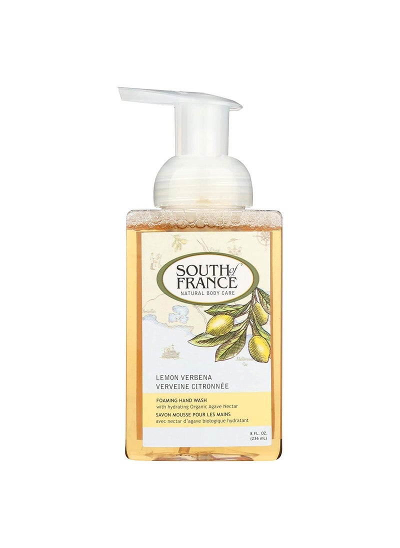 South Of France Foaming Hand Wash Lemon Verbena With Hydrating Organic Agave Nectarc 8 Oz