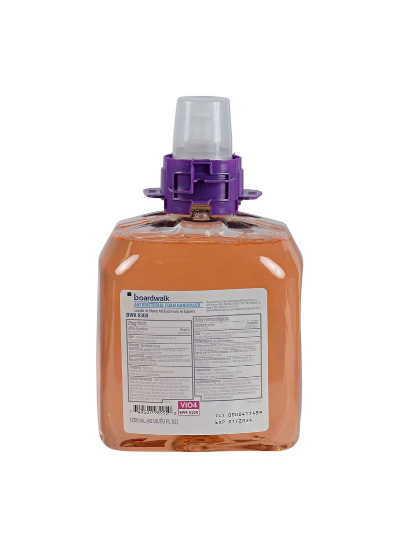 Boardwalk 6162-04-GCE00VL 1250 ml. Foam Antibacterial Handwash Refill - Fruity (4/Carton)