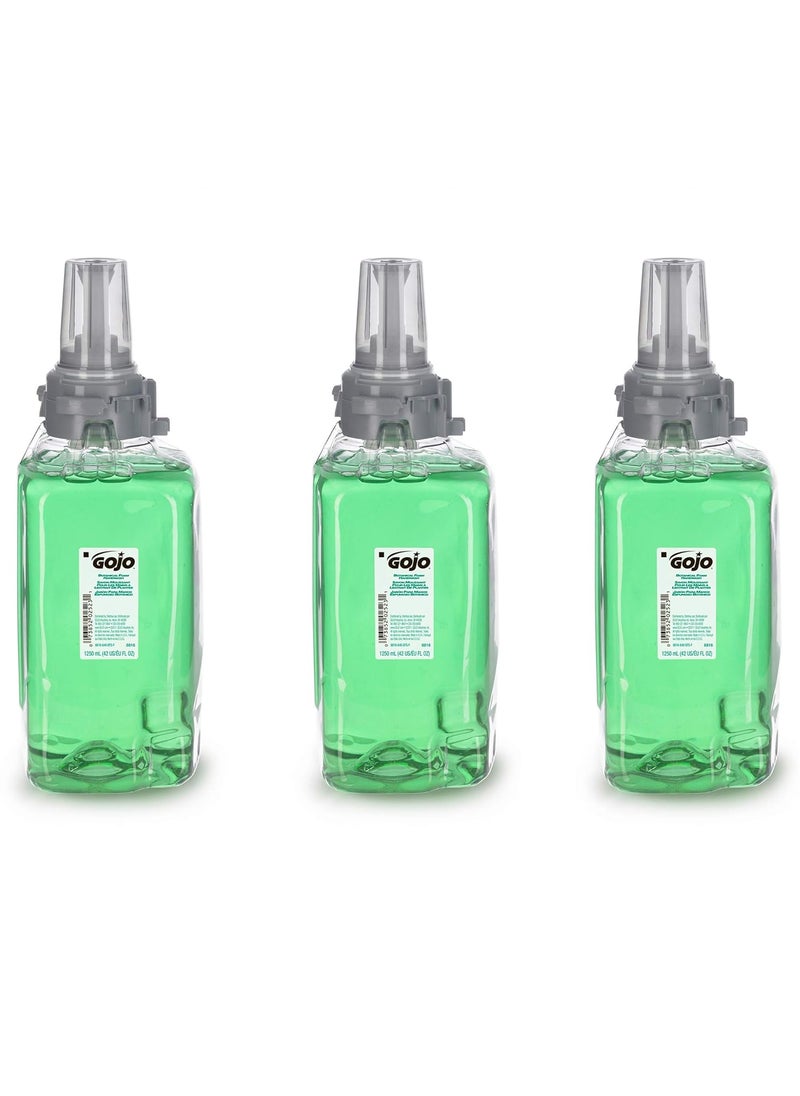 GOJO Botanical Foam Handwash, EcoLogo Certified, 1250 mL Hand Soap Refill for GOJO ADX-12 Push-Style Dispenser (Pack of 3) - 8816-03