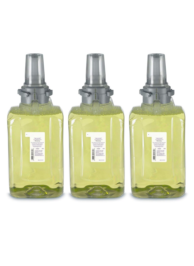 GOJO PROVON Citrus Ginger Foam Hand & Showerwash, EcoLogo Certified, 1250 mL Hand and Shower Soap Refill for PROVON ADX-12 Push-Style Dispenser (Pack of 3) - 8824-03
