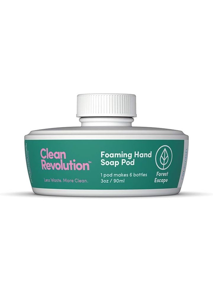 Clean Revolution Foaming Hand Soap Refill Pod | Gentle, Moisturizing & Eco-Friendly | Forest Escape | 3 Fl Oz (Makes 6 Bottles)