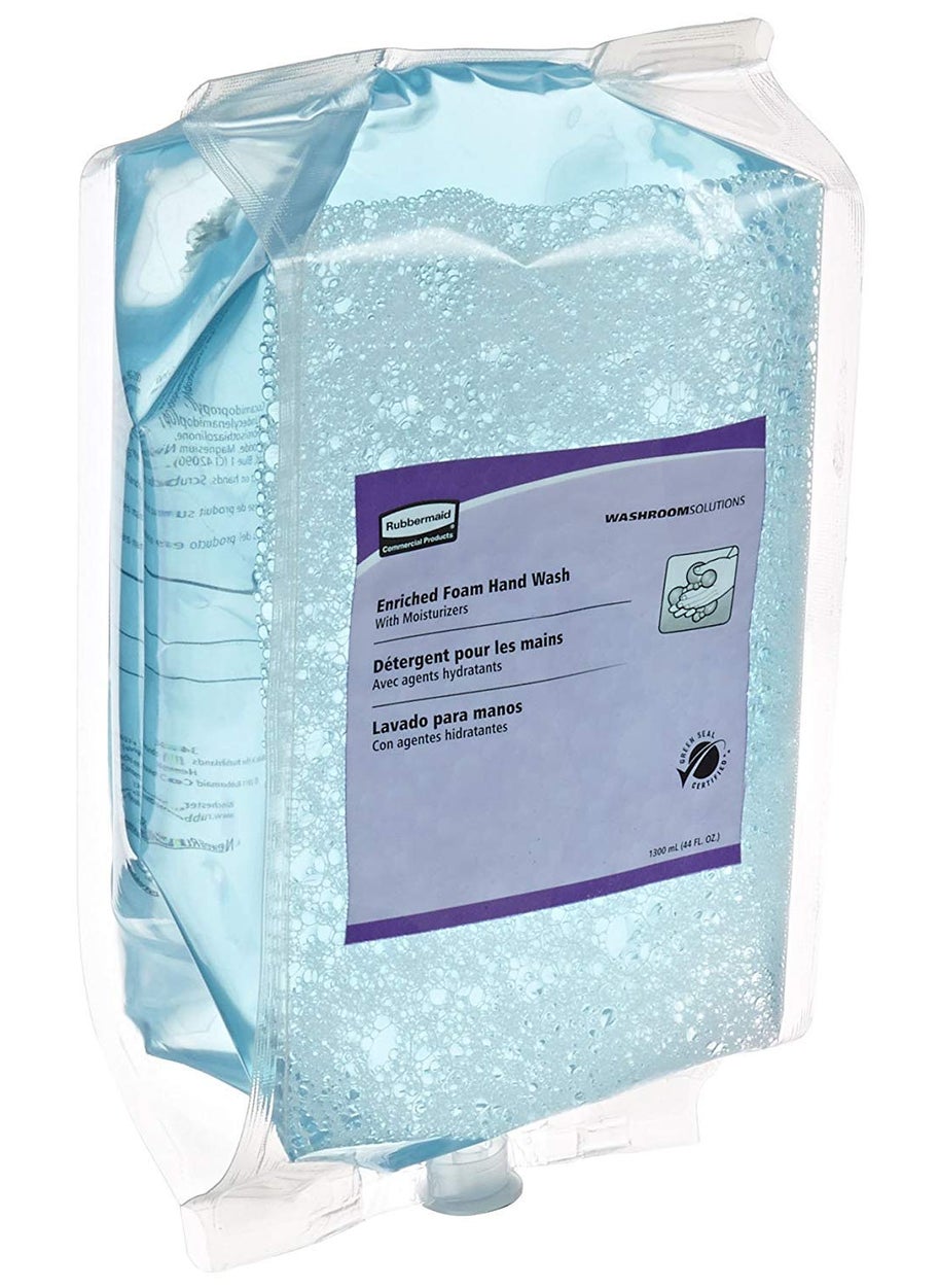 Rubbermaid Commercial Products Flex Moisturizing Foam Hand Soap Refill, 1300mL, Light Floral Scent, Green Seal Certified, Compatible with RCP's Flex Dispensers, for Restrooms in Schools/Gyms