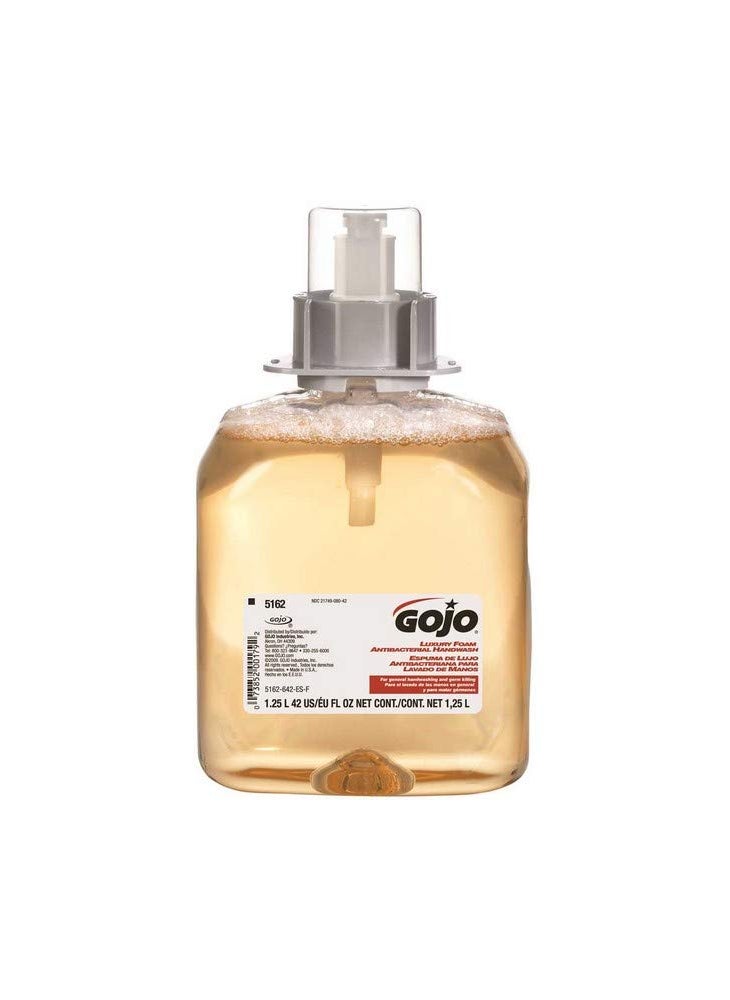 GOJO Luxury Foam Antibacterial Handwash, Fresh Fruit Fragrance, 1250 mL Foam Hand Soap Refill FMX-12 Push-Style Dispenser (Pack of 1)