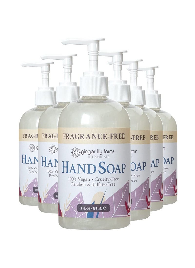 Ginger Lily Farms Botanicals All-Purpose Liquid Hand Soap, 100% Vegan & Cruelty-Free, Fragrance-Free, 12 fl oz (Pack of 6)