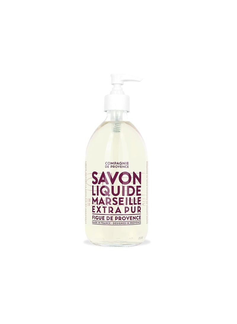 Compagnie de Provence Savon de Marseille Extra Pure Liquid Soap - Fig of Provence - 16.7 Fl Oz Glass Pump Bottle