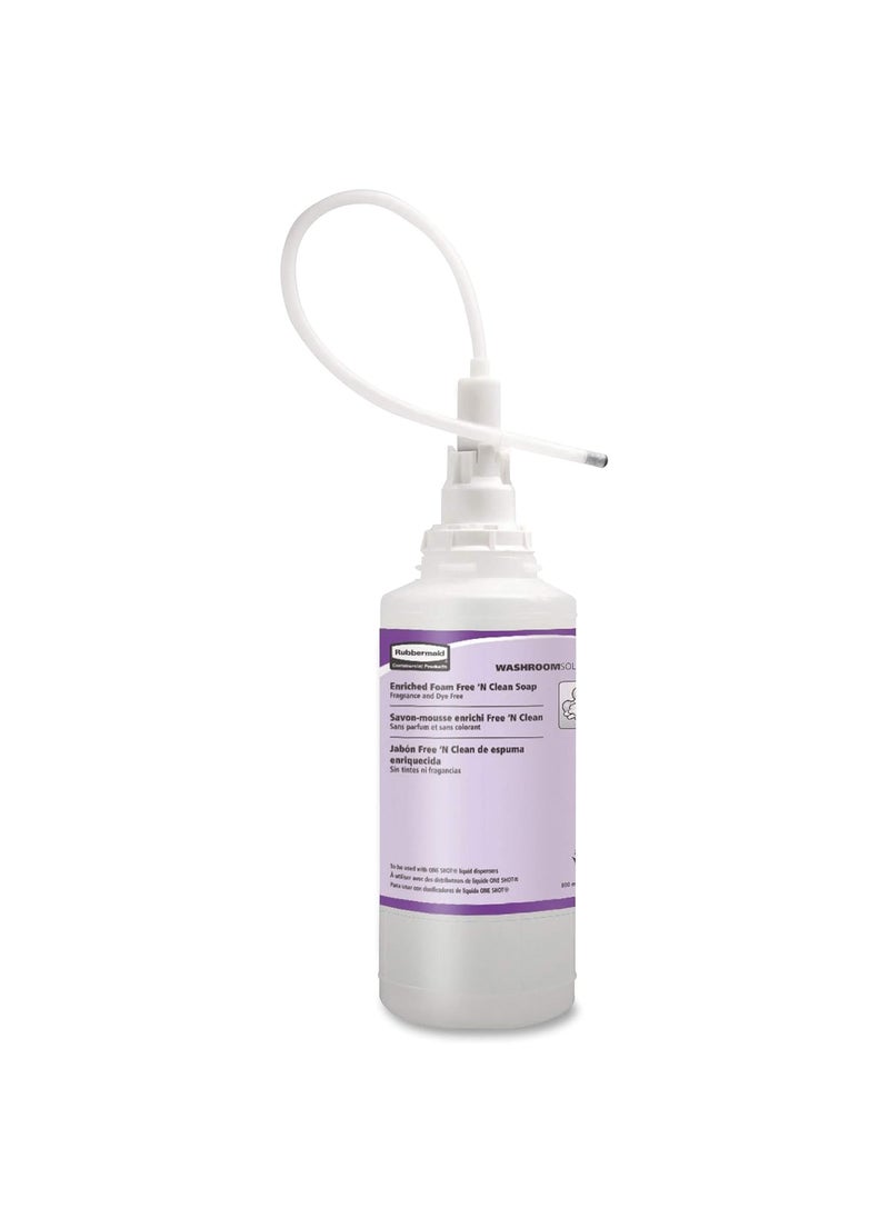 Rubbermaid Commercial Products OneShot Dye & Fragrance Free Foam Hand Soap Refill, 800mL, Green Seal Certified, Compatible with RCP's Touchless OneShot Foam Dispensers, for Restrooms