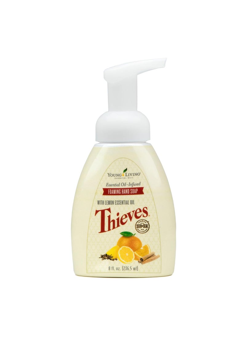 Young Living Thieves Foaming Hand Soap - 8 fl oz - Natural Cleansing and Protection for Your Hands - Plant-Based Cleanser - Essential Oil Infused Formula