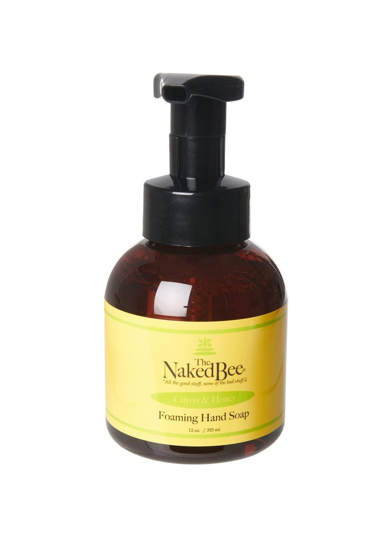 The Naked Bee Citron & Honey Foam Soap (12 oz) Liquid Foaming Hand Soap - Mild Cleanser to Reduce Dryness - Gentle Foam for Clean and Soft Hands