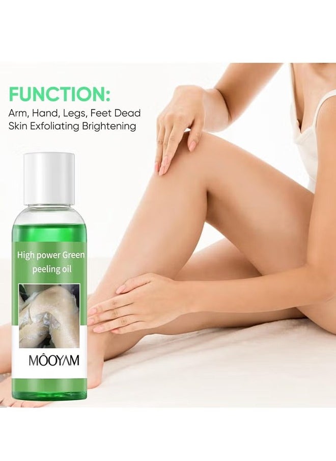 Peeling Oil for Dark Skin, Green Extra Strength Exfoliating Body Peeling Oil, Chemical Peel Solution for Hands and Feet, Effective Exfoliation for Smooth and Radiant Skin
