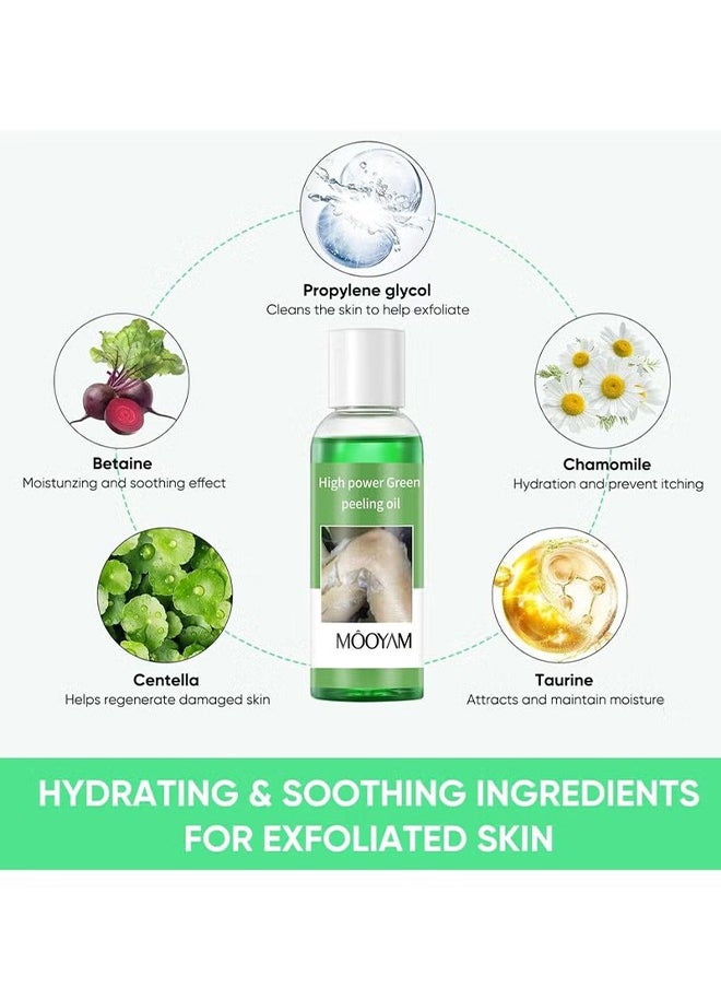 Peeling Oil for Dark Skin, Green Extra Strength Exfoliating Body Peeling Oil, Chemical Peel Solution for Hands and Feet, Effective Exfoliation for Smooth and Radiant Skin