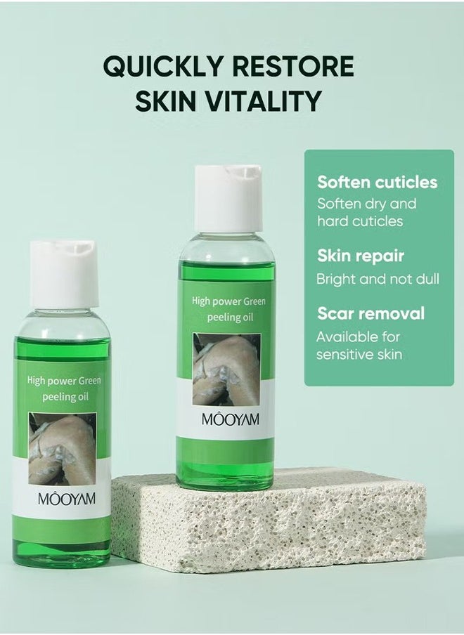 Peeling Oil for Dark Skin, Green Extra Strength Exfoliating Body Peeling Oil, Chemical Peel Solution for Hands and Feet, Effective Exfoliation for Smooth and Radiant Skin