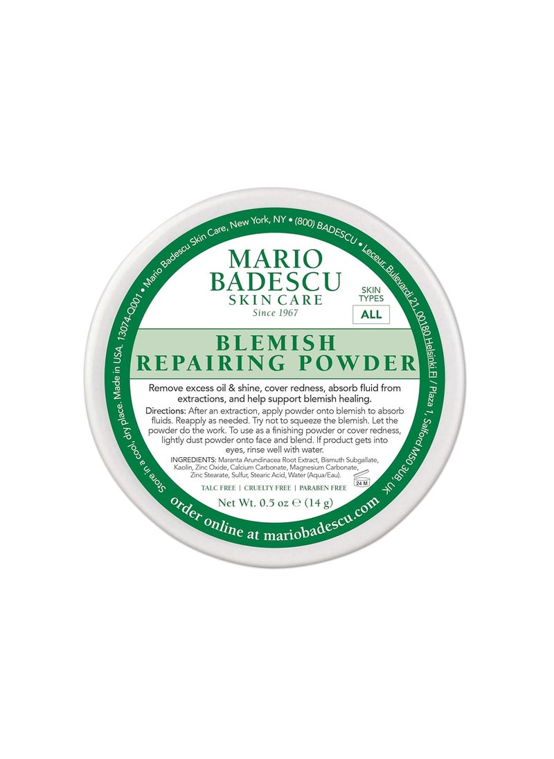 Mario Badescu Special Healing Blemish Repairing Face Powder for Oily and Troubled Skin, Reduces T-Zone Shine, Decongests Pores and Balances Excess Oil, Gentle Sulfur Powder for Skin Care