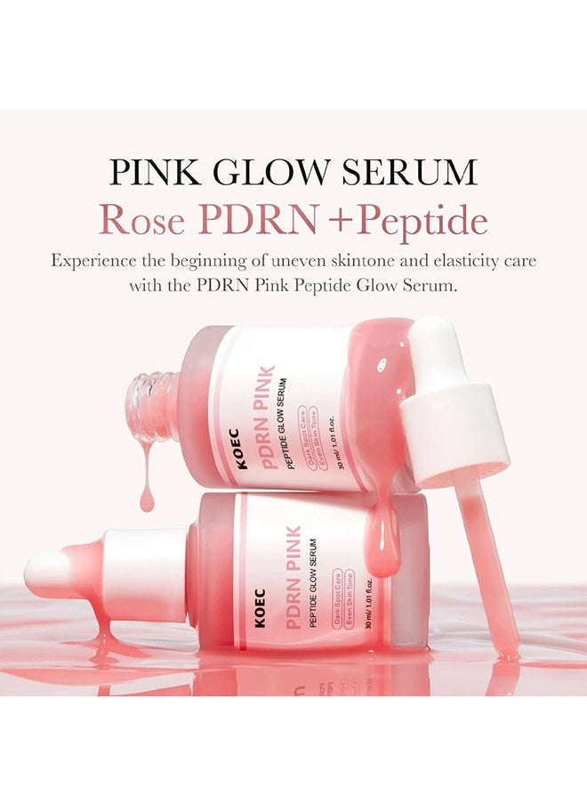 ROSE PDRN  Pink Peptide Serum- Dark Spot Care,Even Skin Tone, PDRN (Sodium DNA)1%, 5 Types Peptide Complex-PDRN Salmon, Pink glow serum, Peptide, Niacinamide, Hydrating & Moisturizing  30ml