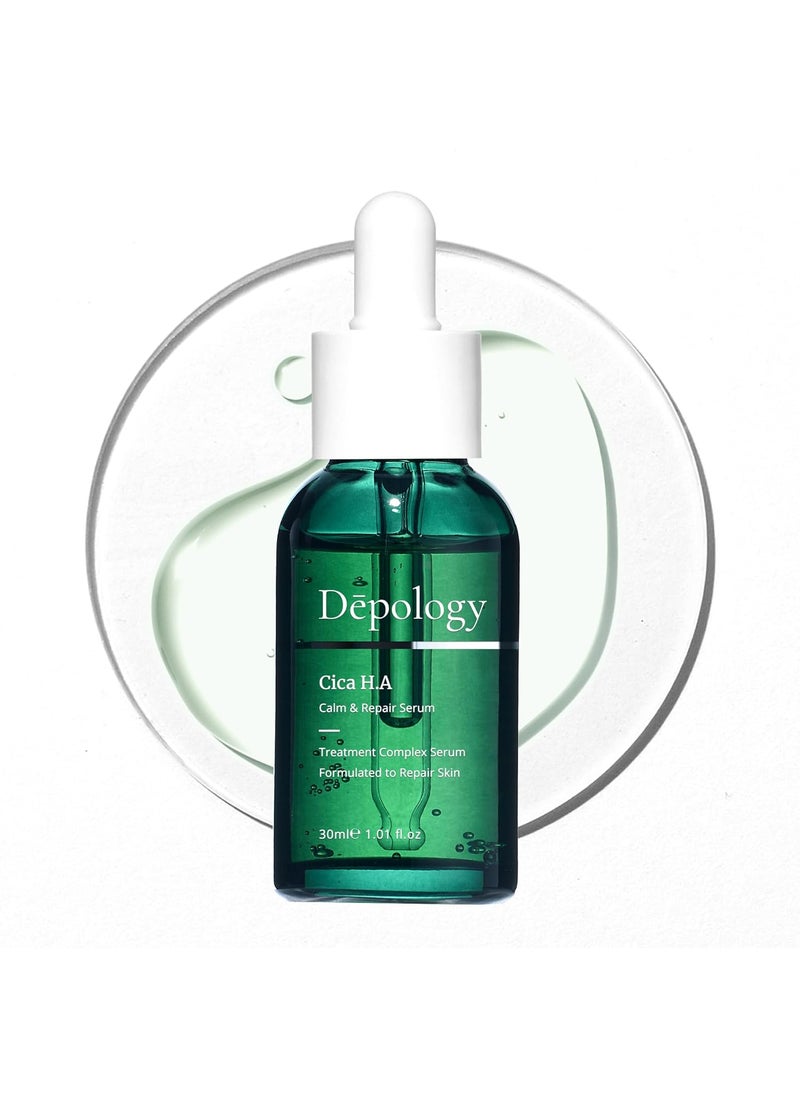 Depology CICA H.A Calm & Repair Serum | Reducing Discomfortable and Sensitivity Face Serum | Hydrating & Replenishing Facial Skin Care Product | Providing Relief from Redness Serum 1.01 fl.Oz