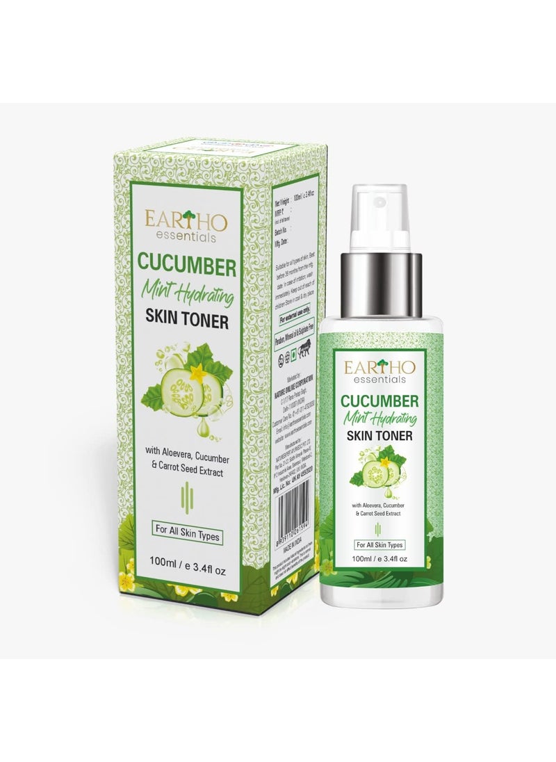 Ayurvedic Cucumber Mint Hydrating and Pore Tightening Toner with Aloevera, Cucumber & Carrot Seed Extract 100ml